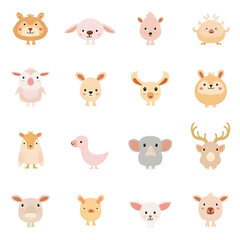 Obraz premium set of funny animals png