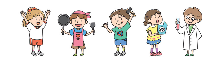 授業に関する子どものイラストセット