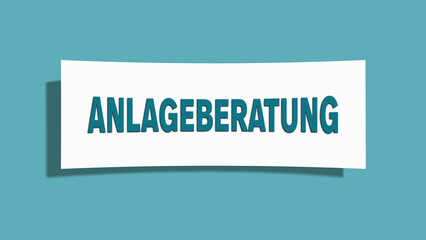 Anlageberatung (Investment advice) - A card isolated on light green background.