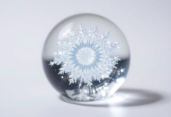 glass ball with a snowflake inside of it