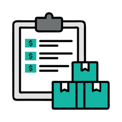 Accounting Software Checklist Payment Inventory Dollar Logistics Icon