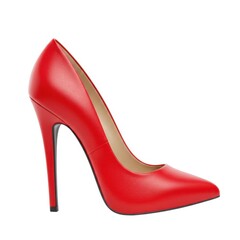 Obraz premium Red high heel shoe isolated on white background