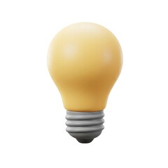 A Single Yellow Lightbulb, a Symbol of Ideas