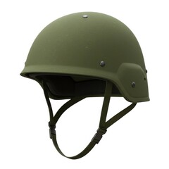 Fototapeta premium Olive green military helmet isolated on white background