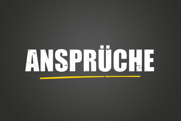 Ansprueche (Claims) - A blackboard with white text.