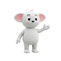 Cute cartoon mouse character isolated on white background