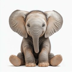 Adorable Baby Elephant Sitting: A Precious Wildlife Photo