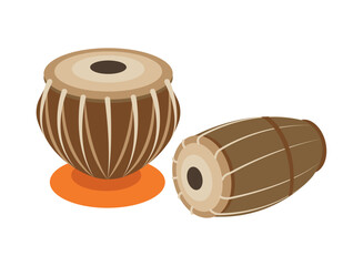 Indian Classical Tabla Drum Pair Music Acoustic Percussion Vector