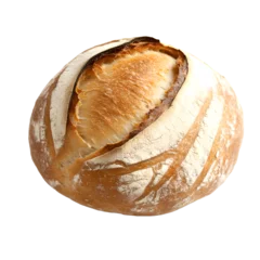 Gordijnen fresh whole sourdough bread loaf on transparent background © Jakob