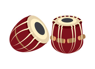 Indian Classical Tabla Red Drum Folk Instrument Percussion Vector