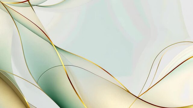 Ruhige Marmorierte Gr&uuml;n Gelbe Linien Animation Hintergrund