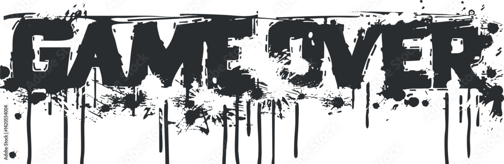 Poster a bold graphic design featuring the words game over in a distressed style.
