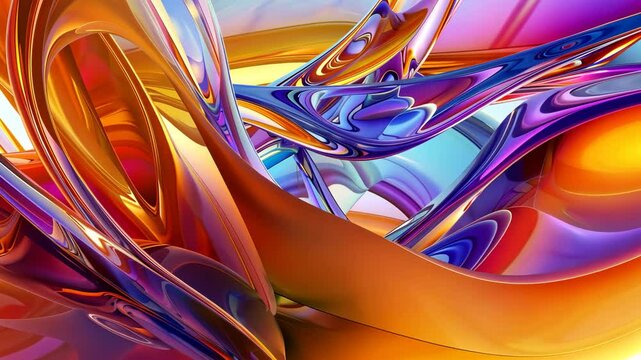 Gl&auml;nzende Goldene Chromwirbel Animation Hintergrund