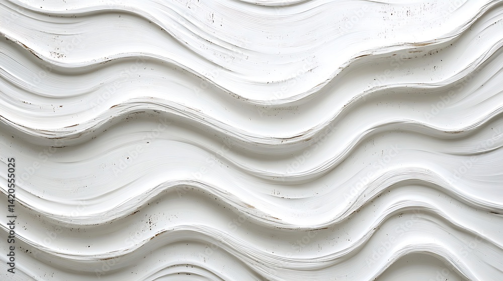 Poster abstract white wood texture with flowing patterns, abstract white wood texture with flowing wave-lik