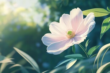 Soft, Pastel Flower in Sunlight