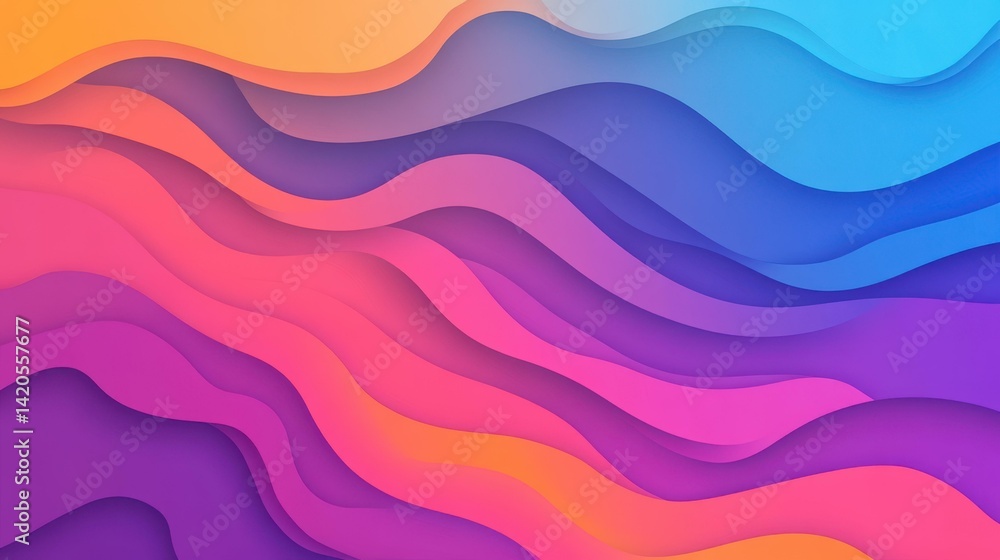 Wall mural vibrant abstract background with color mesh gradients, perfect for presentations and modern vector d