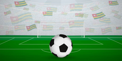 Obraz premium Togolese Football Arena Full of Fans with National Flags, Sports Event Illustration.