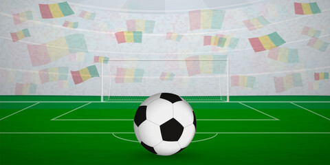 Guinean Football Arena Full of Fans with National Flags, Sports Event Illustration.