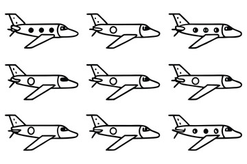 Falcon Jetstream Plane Silhouette Set
