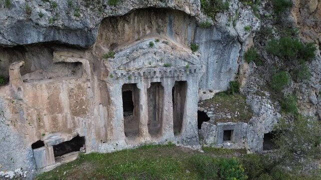 Ancien Lykian tombs in rocks, Turkey