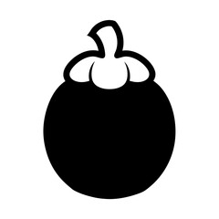 Obraz premium mangosteen fruit minimalist silhouette vector icon - for graphic design projects mangosteen, Modern Artwork.
