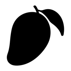 mango fruit minimalist silhouette vector icon - for graphic design projects mango, Modern Artwork.