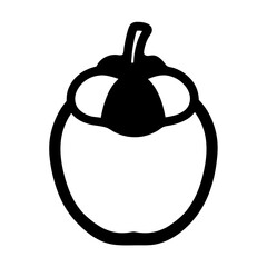 mangosteen fruit minimalist vector icon - for graphic design projects, Modern Artwork.