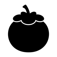 mangosteen fruit minimalist silhouette vector icon - for graphic design projects mangosteen, Modern Artwork.