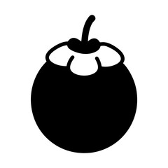 mangosteen fruit minimalist silhouette vector icon - for graphic design projects mangosteen, Modern Artwork.