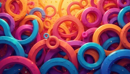 Interlocking circles creating a flowing pattern, shape, wallpaper, design