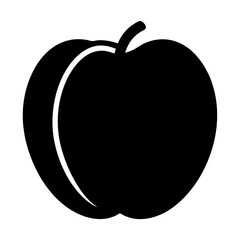 nectarine fruit minimalist silhouette vector icon - for graphic design projects nectarine, Modern Artwork.