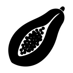 papaya fruit minimalist silhouette vector icon - for graphic design projects papaya, Modern Artwork.
