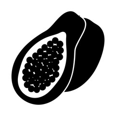 papaya fruit minimalist silhouette vector icon - for graphic design projects papaya, Modern Artwork.