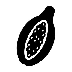 papaya fruit minimalist silhouette vector icon - for graphic design projects papaya, Modern Artwork.