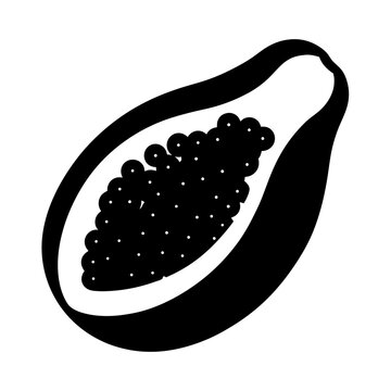 recommend clip art: papaya fruit minimalist silhouette vector icon - for graphic design projects papaya, Modern Artwork.