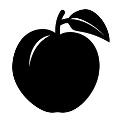peach fruit minimalist silhouette vector icon - for graphic design projects peach, Modern Artwork.