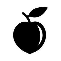 peach fruit minimalist silhouette vector icon - for graphic design projects peach, Modern Artwork.