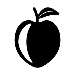 peach fruit minimalist silhouette vector icon - for graphic design projects peach, Modern Artwork.