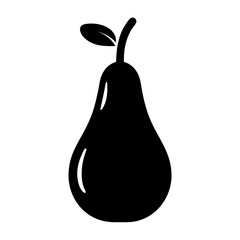 pear fruit minimalist silhouette vector icon - for graphic design projects pear, Modern Artwork.