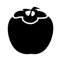 persimmon fruit minimalist silhouette vector icon - for graphic design projects persimmon, Modern Artwork.