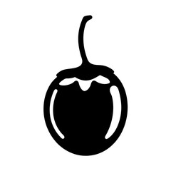 persimmon fruit minimalist silhouette vector icon - for graphic design projects persimmon, Modern Artwork.