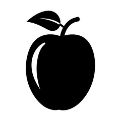 plum fruit minimalist silhouette vector icon - for graphic design projects plum, Modern Artwork.