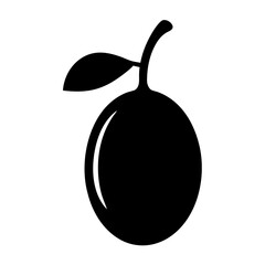 sapodilla fruit minimalist silhouette vector icon - for graphic design projects sapodilla, Modern Artwork.