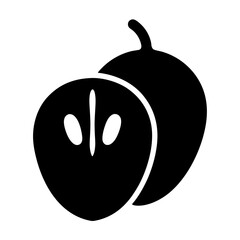 sapodilla fruit minimalist silhouette vector icon - for graphic design projects sapodilla, Modern Artwork.