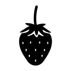 strawberry fruit minimalist silhouette vector icon - for graphic design projects strawberry, Modern Artwork.