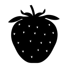 strawberry fruit minimalist silhouette vector icon - for graphic design projects strawberry, Modern Artwork.