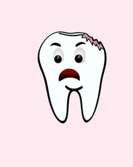 Illustration of a diseased molar in an unhealthy condition