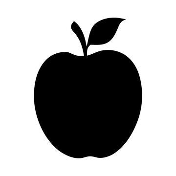 recommend clip art: apple fruit minimalist silhouette vector icon - for graphic design projects apple, Modern Artwork.