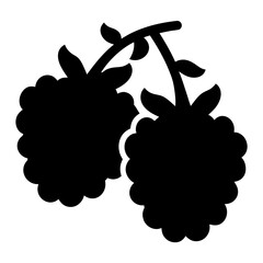 blackberries fruit minimalist silhouette vector icon - for graphic design projects blackberries, Modern Artwork.