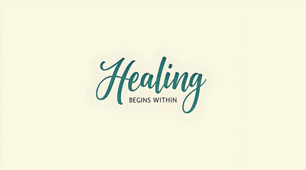 Fototapeta premium Calming Typography with Teal and Beige